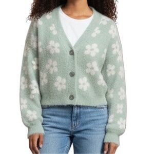 🤍 Retro Floral Cardigan Women’s Size Large